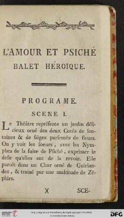 L’amour et Psiché, balet héroique