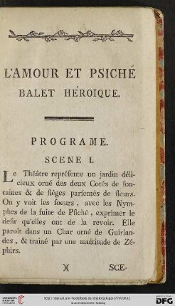 L’amour et Psiché, balet héroique