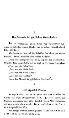 1. Der Mensch ist göttlichen Geschlechts.