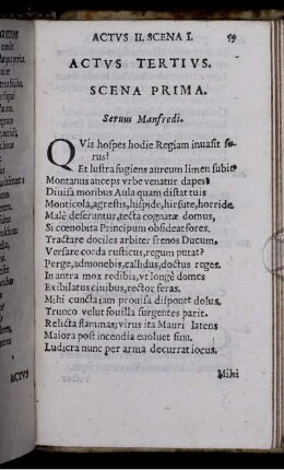 Scena Prima. Servus Manfredi