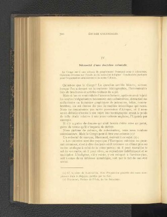 IV. Nécessité d'une doctrine coloniale.