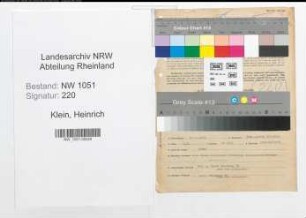 Entnazifizierung Heinrich Klein , geb. 12.11.1891 (Postbeamter)