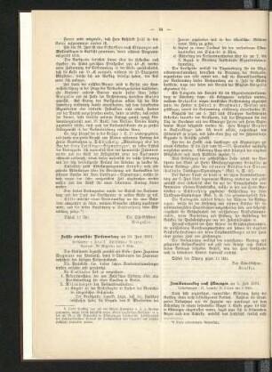 Sechste ordentliche Versammlung am 20. Juni 1891