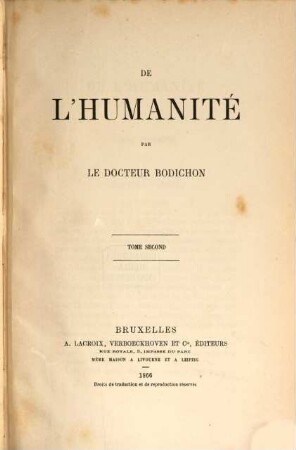 De l'humanité, 2