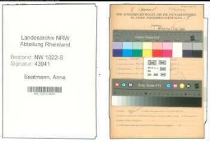Entnazifizierung Anna Saatmann , geb. 29.04.1896 ()