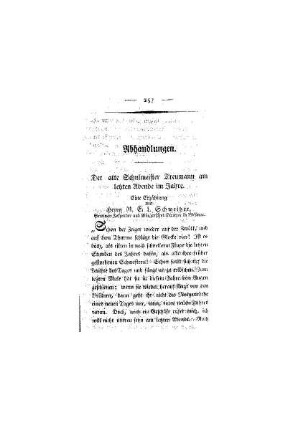 Der alte Schulmeister Treumann am letzten Tage des Jahres : (Abhandlungen)