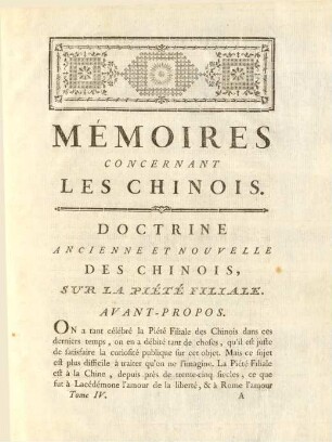Doctrine ancienne et nouvelle des Chinois, sur la Piété Filiale