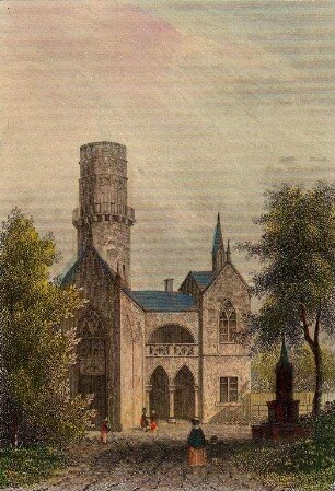 Ansichten Karlsruher Gebäude, Bauwerke und Denkmäler. "Der Gothische Thurm". Gotischer Turm
