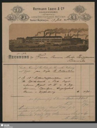 Hermann Laass & Co., Eisengiesserei, Fabrik landwirthschaftlicher Maschinen, Neustadt-Magdeburg