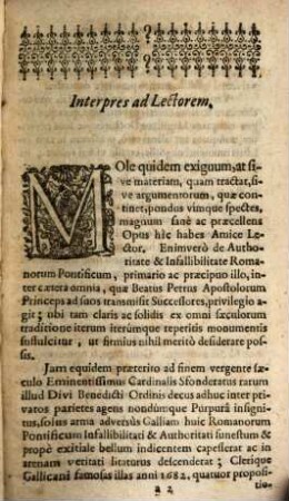 Tractatus Theologicus De Authoritate & Infallibilitate Summorum Pontificum