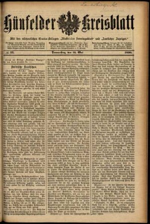 Ausgabe vom Donnerstag, den 12. Mai 1898.