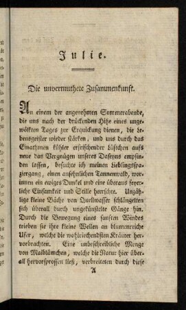 1-15, Die unvermuthete Zusammenkunft. - Das liebenswürdige Mädchen.