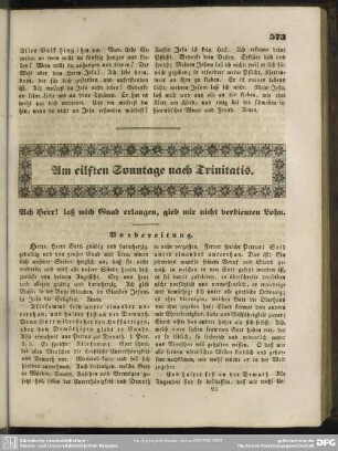 Am eilften Sonntage nach Trinitatis