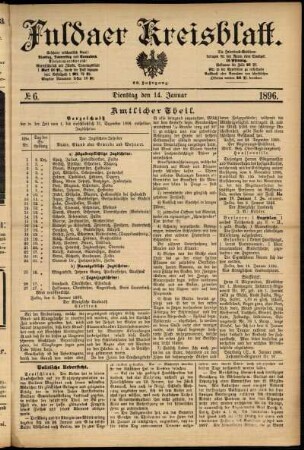Ausgabe vom Dienstag, den 14. Januar 1896.