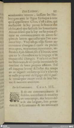 De la Grammaire. Chap. III.