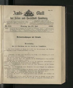 No. 155, 25. Juli 1920