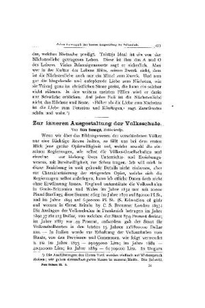 Zur inneren Ausgestaltung der Volksschule