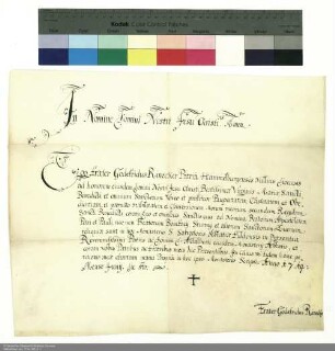 Profess des Frater Gottfried Rinecker