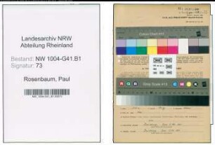 Entnazifizierung Paul Rosenbaum , geb. 24.02.1906 (Feuerwehrmann)