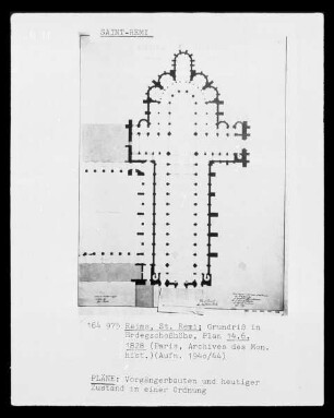 Grundriss der Kirche Saint-Rémi zu Reims, Erdgeschosshöhe