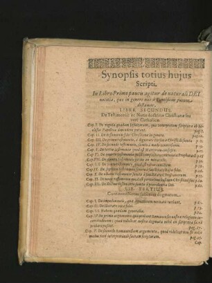 Synopsis totius huius Scripti.