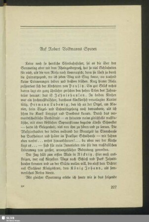 Auf Robert Volkmanns Spuren