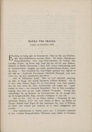 Rauha Ved Imatra (August og September 1895)