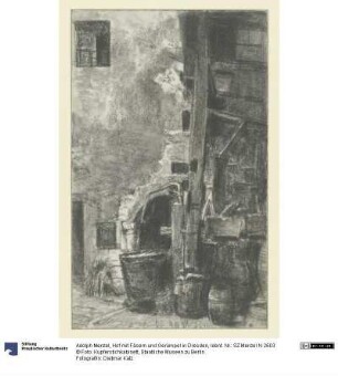 Hof mit Fäsern und Gerümpel in Dresden