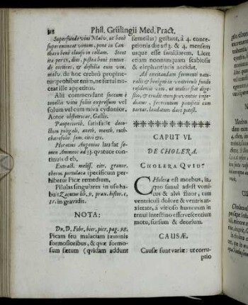 Caput VI. De Cholera.