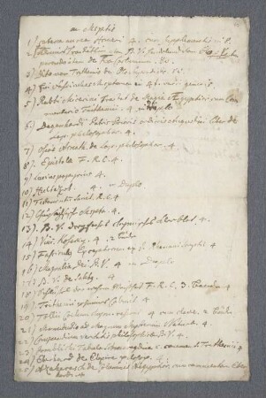 [Verzeichnis von Handschriften]