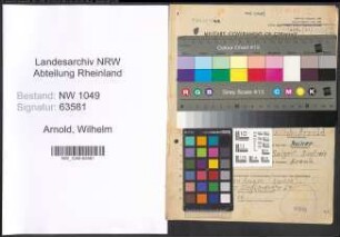 Entnazifizierung Wilhelm Arnold , geb. 21.09.1894 (Faerber)