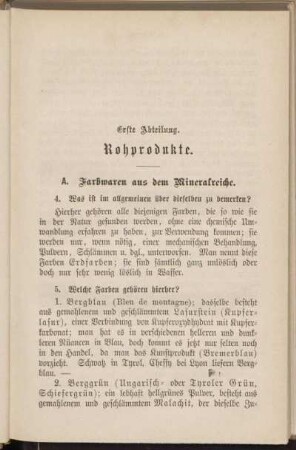 A. Farbwaren aus dem Mineralreiche.