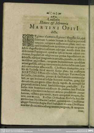 Laudatio Honori & Memoriae Martini Opiti dicta