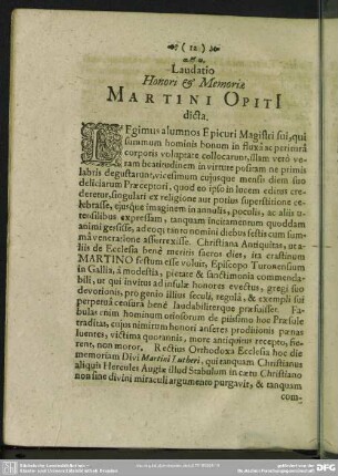 Laudatio Honori & Memoriae Martini Opiti dicta