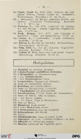 Antiquitäten (Nr. 742-765)