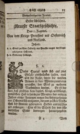 Erster Abschnit. Neueste Staatsgeschichte.