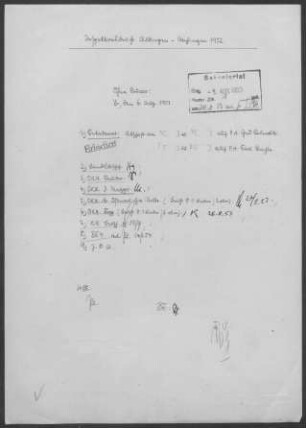 Aldingen (Lkr. Tuttlingen): Inspektionsbericht 1952