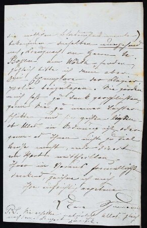 Brief von Clara Schumann an Heinrich Henkel : Brief von Clara Schumann an Heinrich Henkel. Baden, 05.07.1867. Seite 2. Dresden: SLUB Mscr.Dresd.App.321,248m
