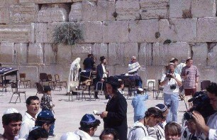 Juden vor der Westmauer [Jerusalem, Klagemauer, Israel-Exkursion]