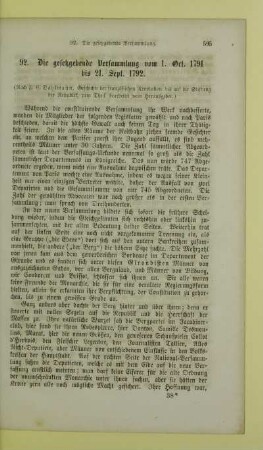 92. Die gesetzgebende Versammlung vom 1. Oct. 1791 bis 21. Sept. 1792