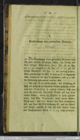 V. Konstruktion der gekröpften Gerinne