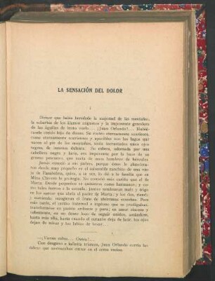 La sensación del dolor