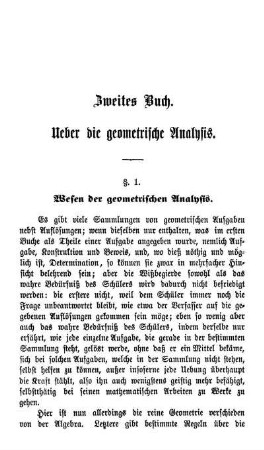 Zweites Buch. Ueber die geometrische Analysis.