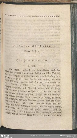 Zehnter Abschnitt. Vom Lichte