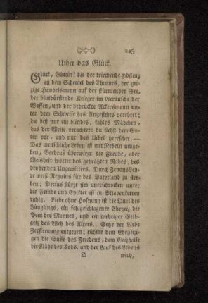 Uiber das Glück.