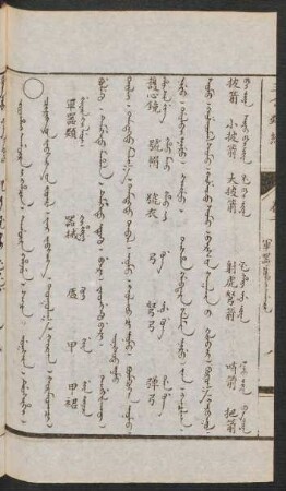 Coohai agûra i hacin = Čerig-ün jebseg-ün jüil [Carig uv jabsag uv jujil] = 軍器類