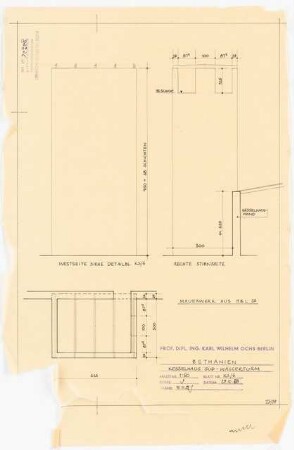 Evangelisches Diakonissenkrankenhaus Bethanien, Berlin-Kreuzberg Umbau. Kesselhaus Süd: Wasserturm 1:50