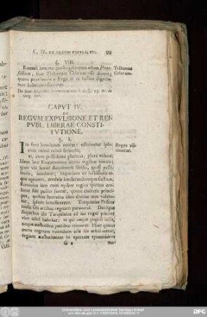 Caput IV. De Regum Expulsione Et Reipubl. Liberae Constitutione.