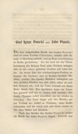 Graf Ignaz Potocki und Abbé Piatoli