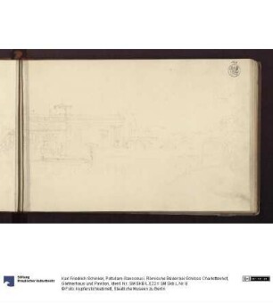 Potsdam-Sanssouci. Römische Bäder bei Schloss Charlottenhof, Gärtnerhaus und Pavillon